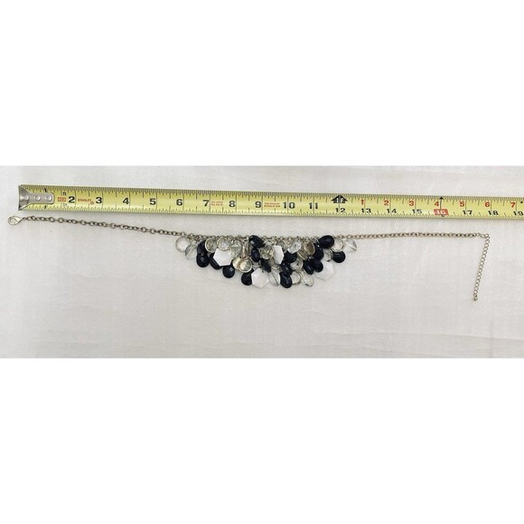 Gold Tone Bib Necklace Multi-Shaped Beads Cluster Statement Boho Party Jewelry - Picture 7 of 9